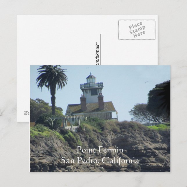 Carte postale - Phare de Point Fermin (Devant / Derrière)