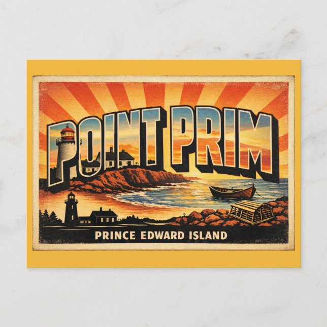 Carte Postale Phare de Point Prim PEI plus ancien phare (Devant)