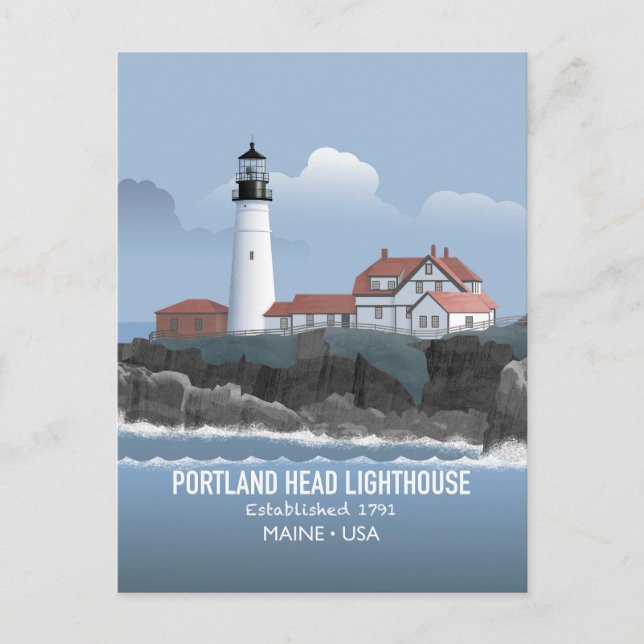 Carte Postale Phare de Portland Head (Devant)