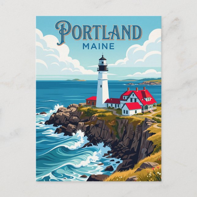 Carte Postale Phare de Portland Head USA (Devant)