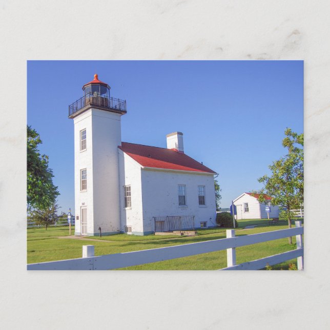 Carte Postale Phare de Sand Point, Escanaba, Michigan  (Devant)