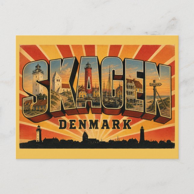Carte Postale Phare de Skagen Danemark (Devant)