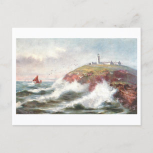 Carte Postale Phare de South Stack vintage à Holyhead, au Pays d