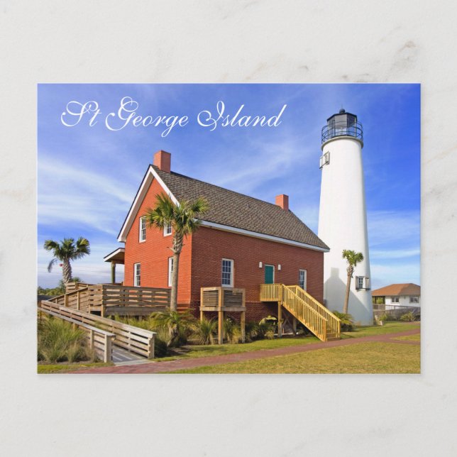 Carte Postale Phare de St George Island, Floride (Devant)
