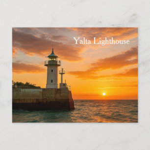 Carte Postale Phare de Yalta au coucher du soleil, Ukraine, Cart