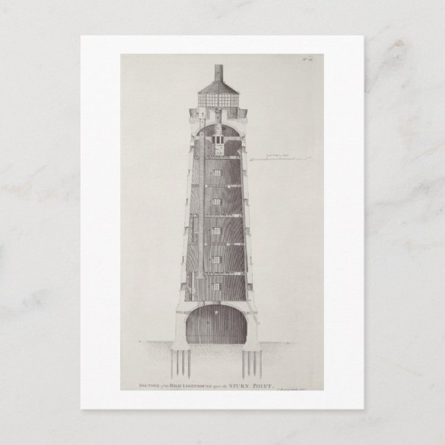 Carte Postale Phare d'Edystone gravé par John Record (fl.17) (Devant)