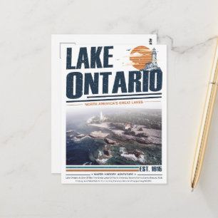 Carte Postale Phare des Grands Lacs de style vintage du lac Onta