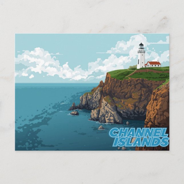 Carte Postale Phare des îles anglo-normandes Art côtier (Devant)