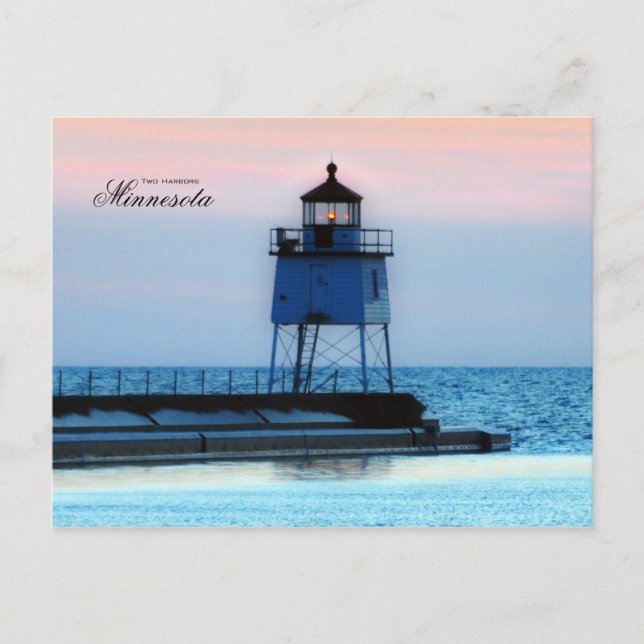 Carte Postale Phare deux ports Minnesota (Devant)
