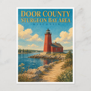 Carte Postale Phare du canal de Sturgeon Bay Wisconsin GeoSaga