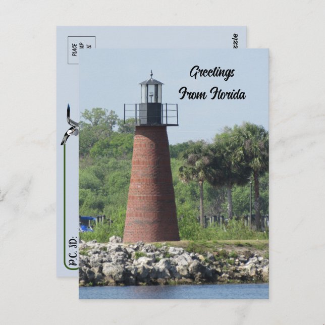 Carte Postale Phare du lac Tohopekaliga Floride (Devant / Derrière)