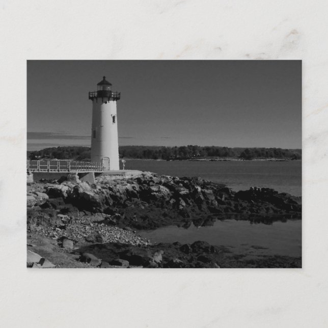 Carte Postale Phare du port de Portsmouth-B-W (Devant)