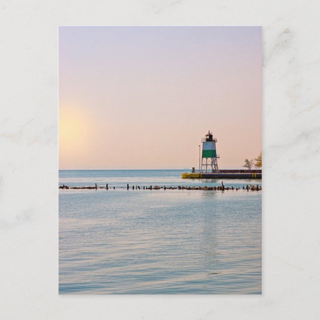 Carte Postale Phare du sud-est du port de Chicago (Devant)