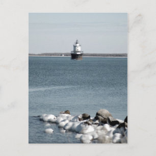 Carte Postale Phare en hiver