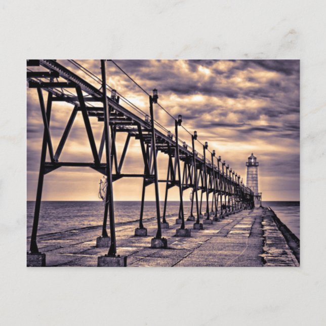 Carte Postale phare et jetée de Grand Haven, Grand Haven (Devant)