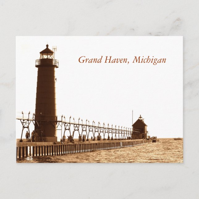 Carte Postale phare, Grand Haven, Michigan (Devant)