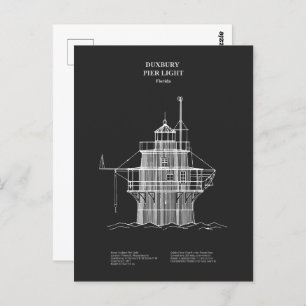 Carte Postale Phare lumineux de Duxbury Pier - Massachusetts - P