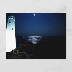 Carte Postale Phare Lune - "Laissez-moi être votre lumière"