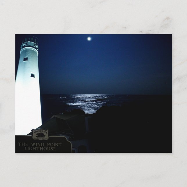 Carte Postale Phare Lune - "Laissez-moi être votre lumière" (Devant)