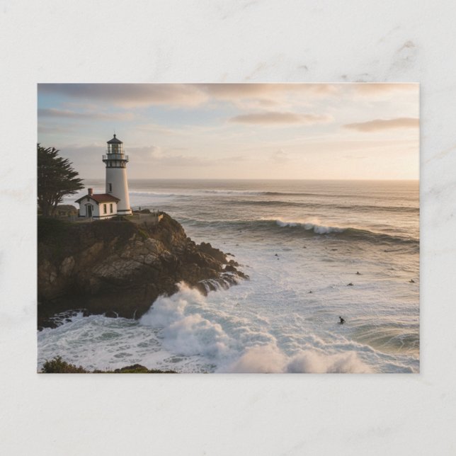 Carte Postale Phare mémorial Mark Abbott de Santa Cruz CA (Devant)