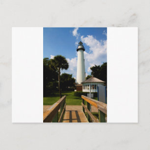 Carte Postale Phare noir et blanc Jekyll Island Géorgie