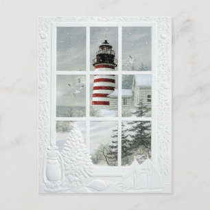 Carte Postale Phare sous la neige