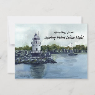 Carte Postale Phare Spring Point Ledge Maine Océan