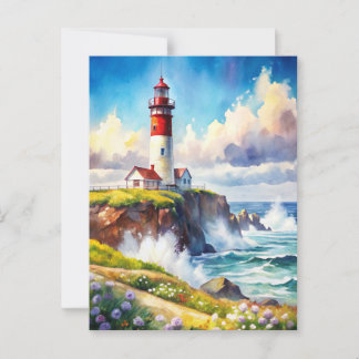 Carte Postale Phare sur une falaise