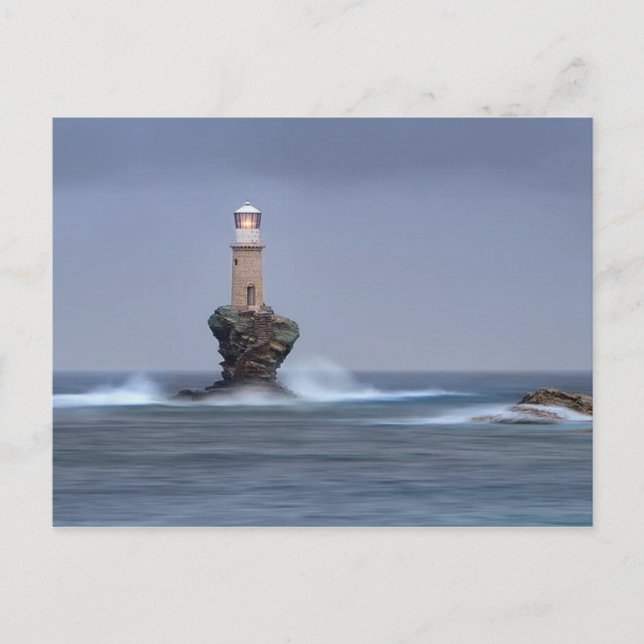 Carte Postale Phare Tourlitis - Île d'Andros - Grèce (Devant)