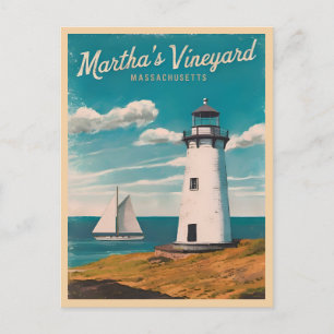 Carte Postale Phare Vineyard du Vintage voyage Retro Martha