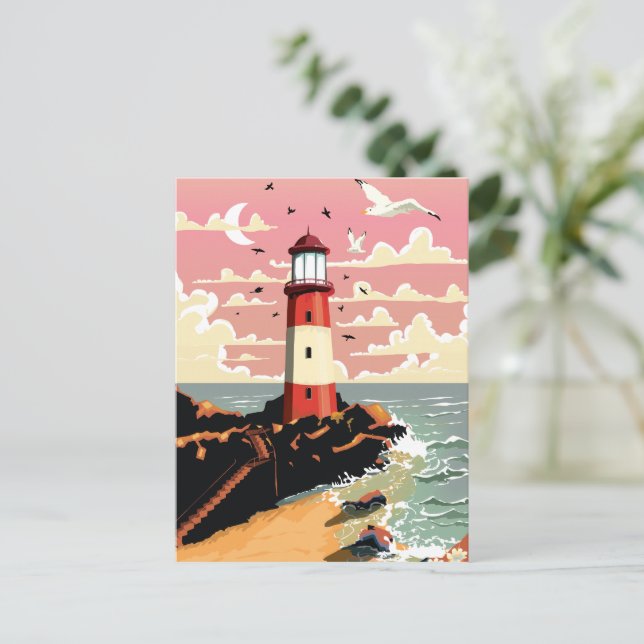 Carte Postale Phare Vintage (Debout devant)
