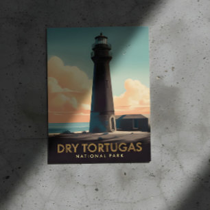 Carte Postale Phare vintage du parc national de Dry Tortugas