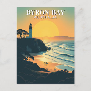 Carte Postale Phare Vintage voyage de Byron Bay Australie