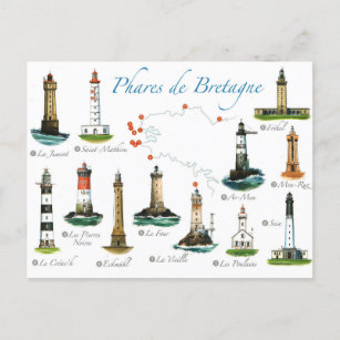 Carte Postale Phares de Bretagne