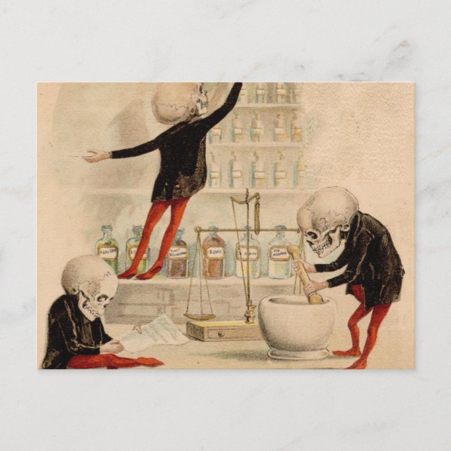 Carte Postale Pharmacie squelettique (Devant)