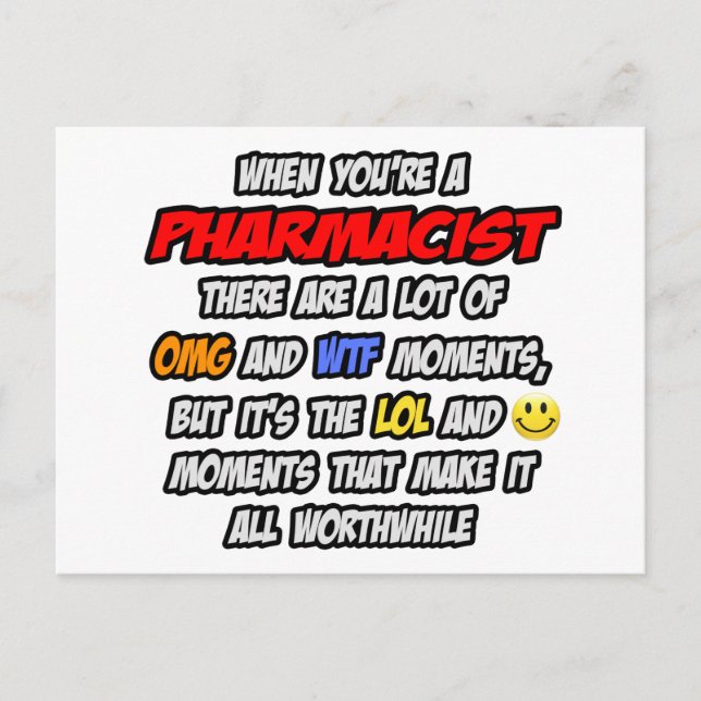 Carte Postale Pharmacien ... OMG WTF LOL (Devant)