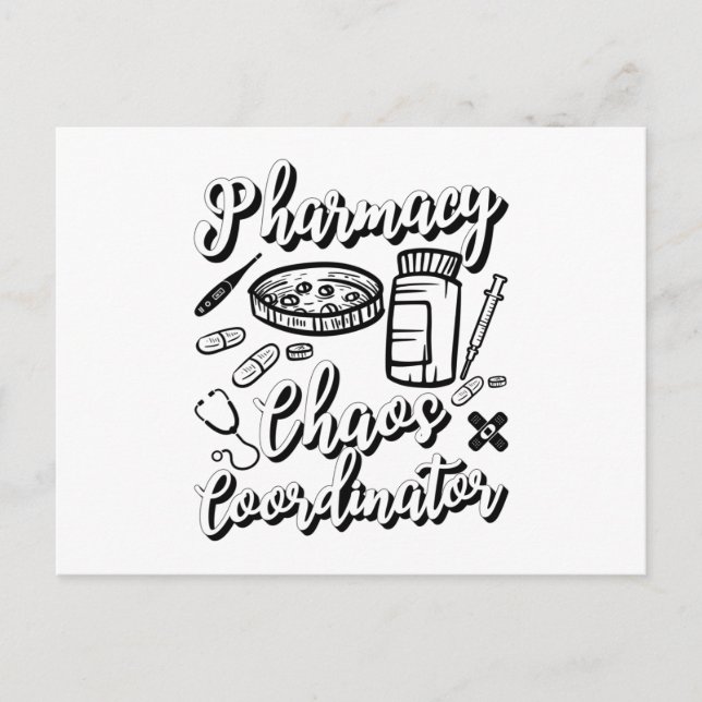 Carte Postale Pharmaciste Technicien Pharmacie Coordinateur Chao (Devant)