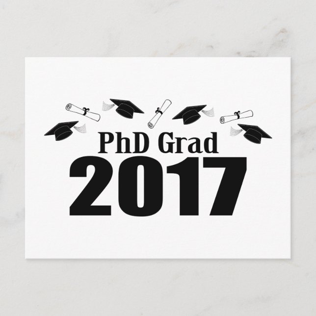 Carte Postale PhD Grad 2017 Postcard Party Invitation (Casquette (Devant)