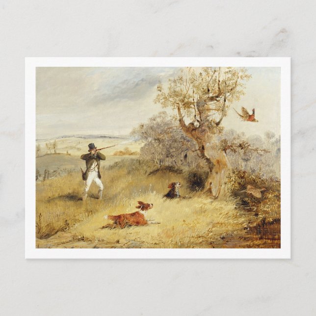 Carte Postale Pheasant shooting (oil on canvas) 2 (Devant)