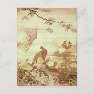 Carte Postale Phéasants et pivoines, d'une série de rouleaux