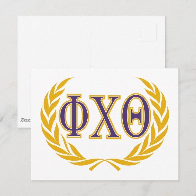 Carte Postale Phi Chi Theta | Grecques avec couronne (Devant / Derrière)