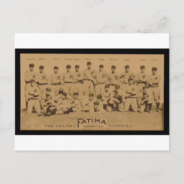 Carte Postale Philadelphie 1913 Phillies Fatima Tobacco Card (Devant)