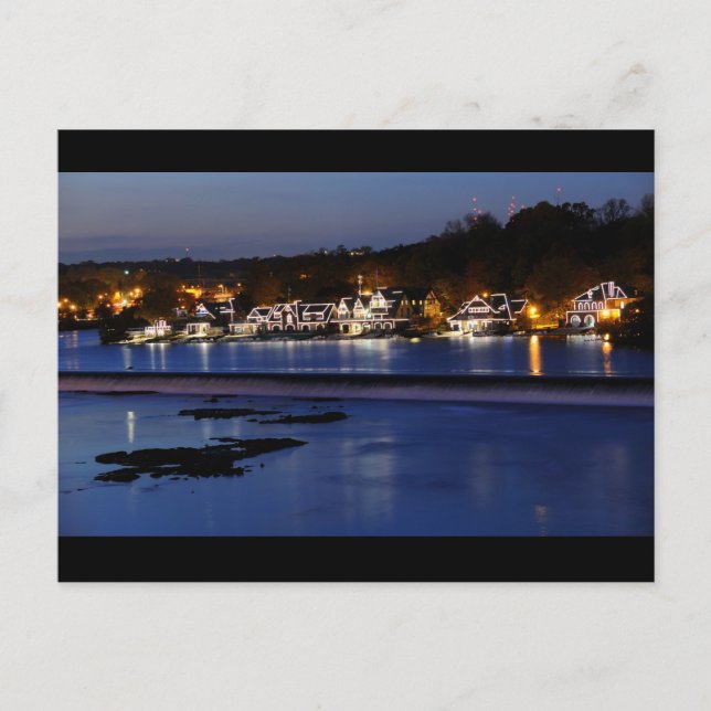Carte Postale Philadelphie Boathouse Row à Twilight (Devant)