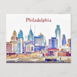 Carte postale Philadelphie Color Sketch