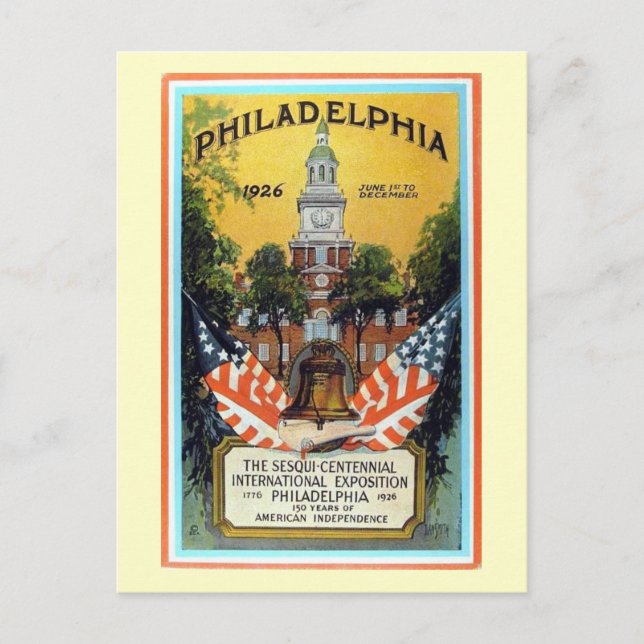 Carte Postale Philadelphie Exposition 1926 Vintage (Devant)