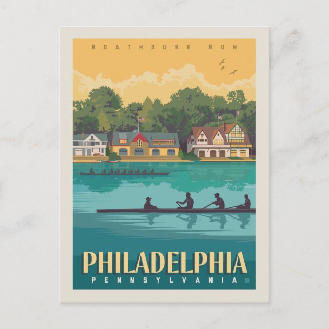 Carte Postale Philadelphie, PA | Ligne du Boathouse (Devant)