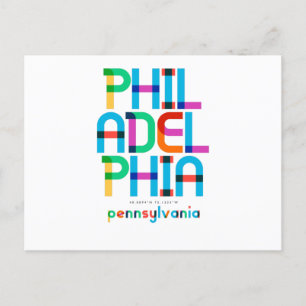 Carte Postale Philadelphie Pennsylvania Mid Century, Pop Art,