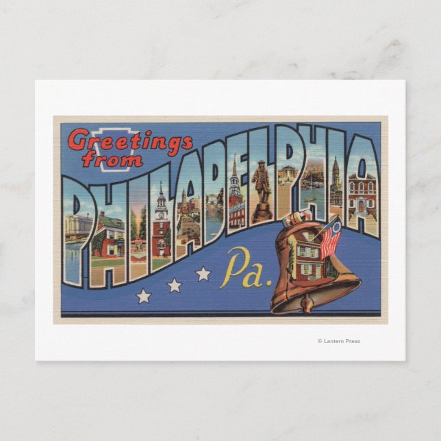 Carte Postale Philadelphie, Pennsylvanie - Grande Lettre (Devant)