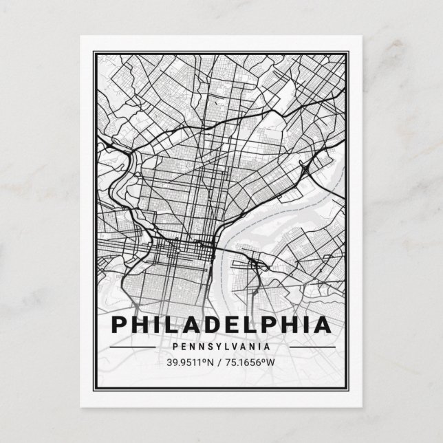 Carte Postale Philadelphie Pennsylvanie USA Travel City Map (Devant)
