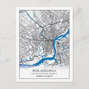 Carte Postale Philadelphie Pennsylvanie USA Travel City Map